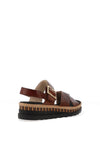 Rieker Womens Leather Criss Cross Sandals, Brown