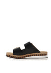 Rieker Womens Nubuck Leather Mules, Black