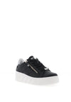 Rieker Womens Leather Coated Side Zip Trainers, Black