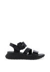 Rieker Womens Velcro Multi Strap Sandals, Black