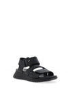 Rieker Womens Velcro Multi Strap Sandals, Black