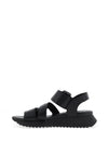 Rieker Womens Velcro Multi Strap Sandals, Black