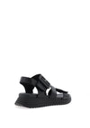 Rieker Womens Velcro Multi Strap Sandals, Black