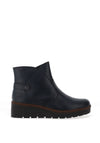 Rieker Womens Smooth Faux Leather Ankle Boot, Navy