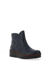 Rieker Womens Smooth Faux Leather Ankle Boot, Navy