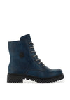 Rieker Womens Distressed Faux Leather Boot, Blue