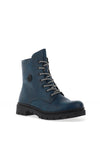 Rieker Womens Distressed Faux Leather Boot, Blue