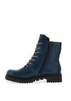 Rieker Womens Distressed Faux Leather Boot, Blue