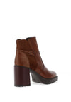 Rieker Womens Mixed Leather Heeled Boot, Brown