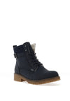 Rieker Womens Fleece Lined Military Boots, Navy