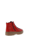 Rieker Fleece Lined Zip Detail Ankle Boots, Red