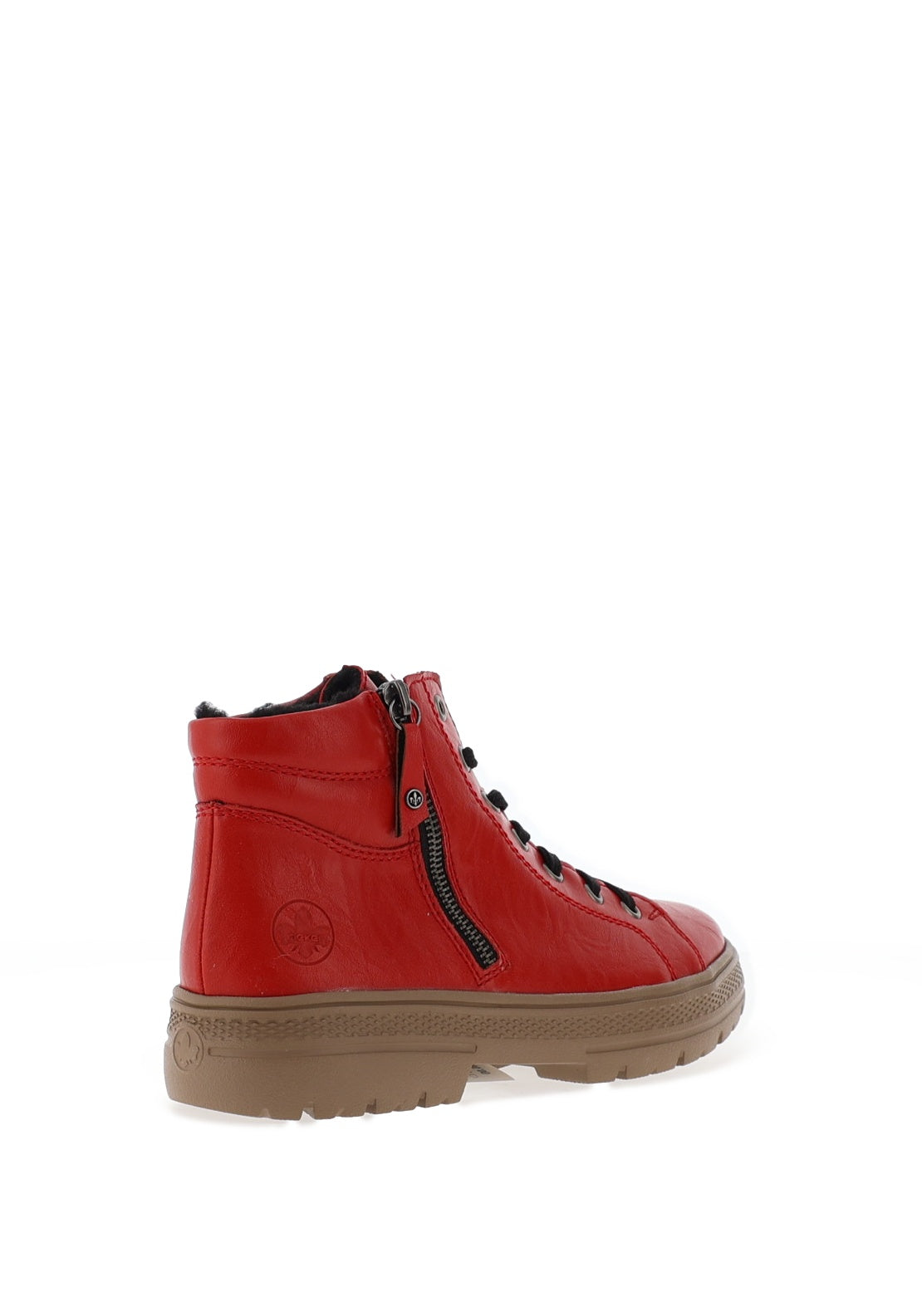 Rieker Fleece Lined Zip Detail Ankle Boots, Red
