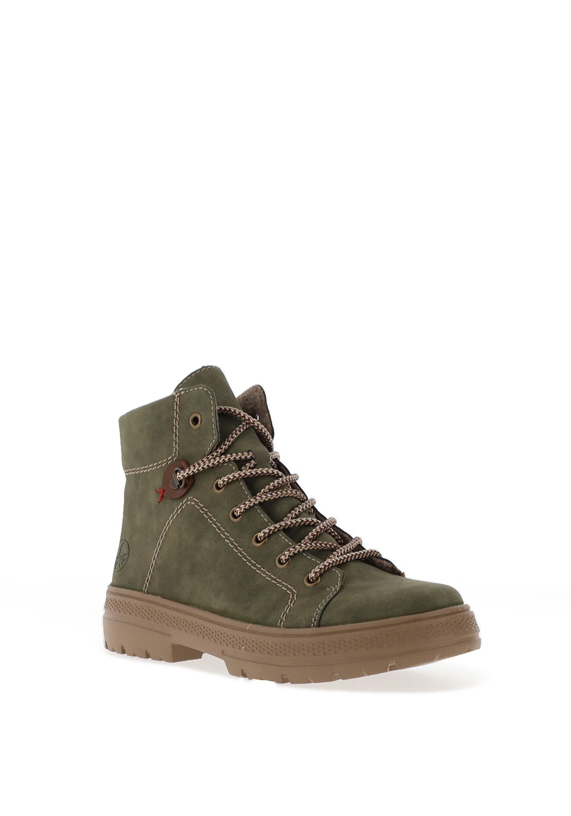 Rieker Womens Lace Up Ankle Boots, Green