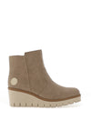 Rieker Womens Wedge Heel Fleece Lined Ankle Boots, Beige