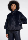 Rino & Pelle Nersin Faux Fur Cropped Coat, Navy