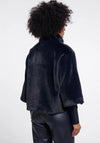 Rino & Pelle Nersin Faux Fur Cropped Coat, Navy