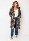Rino & Pelle Ronja Leopard Quilted Hooded Coat, Brown