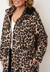 Rino & Pelle Ronja Leopard Quilted Hooded Coat, Brown