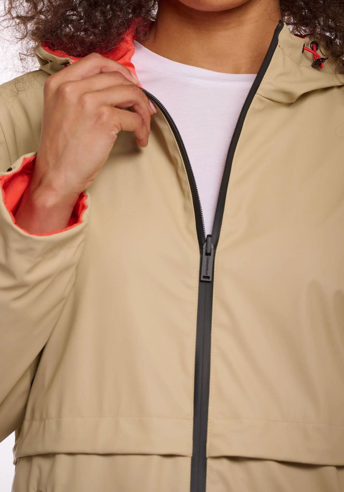 Rino & Pelle Grape Reversible Raincoat, Camel and Hot Coral