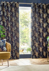 Riva Wylder Tropics Galapagos Eyelet Lined 90”x90” Curtains, Navy