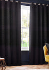 Riva Paoletti Galaxy Textured Chenille Eyelet Lined Curtain, Black