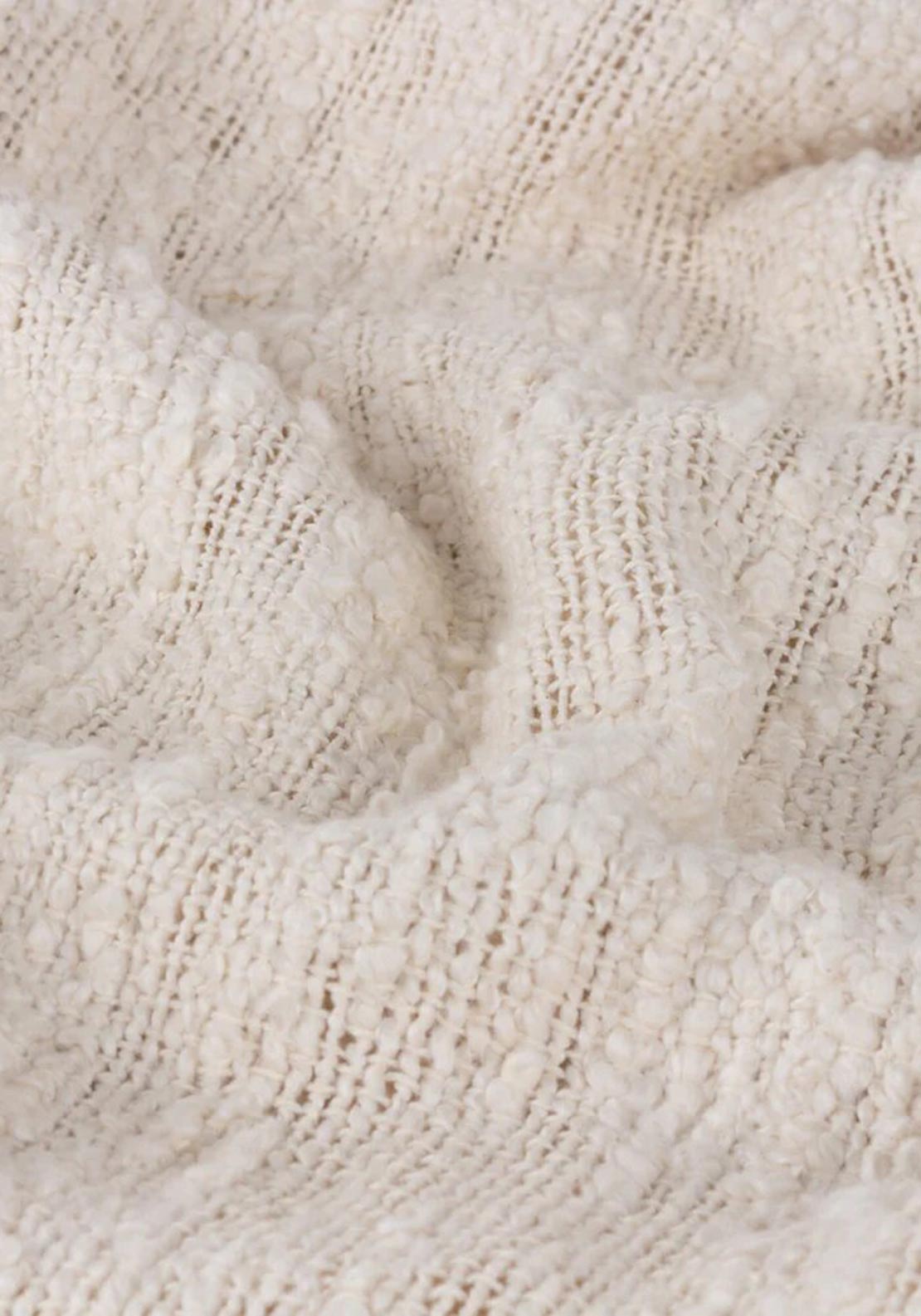 Riva Yard Heath Cotton Throw, Ecru