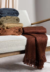 Riva Hoem Morni Tassel Fringe Throw, Hazel