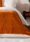 Riva Yard Cotton Velvet Bedspread, Rust