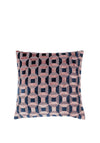 Riva Paoletti Empire Velvet Jacquard Cushion 45x45cm, Blush & Navy