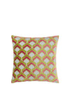 Riva Paoletti Ledbury Jacquard Cushion 45x45cm, Lime & Pink