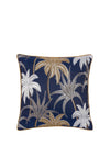 Riva Tropics Galapagos Palm Tree Feather Cushion 50x50cm, Navy