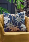 Riva Tropics Galapagos Palm Tree Feather Cushion 50x50cm, Navy