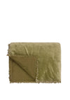 Riva Yard Cotton Velvet Bedspread, Moss