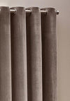 Riva Yard Heavy Chenille Velvet Eyelet Curtains, Greige