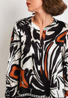 Robell Hannah Printed Satin Blouse, Black Multi