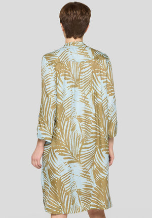Rabe Leaf Print Tunic Dress, Light Blue