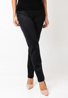 Robell Bella Animal Print Straight Leg Trousers, Navy