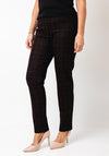 Robell Bella Check Slim Leg Trousers, Wine