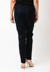 Robell Bella Check Slim Leg Trousers, Navy