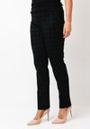 Robell Bella Check Slim Leg Trousers, Green
