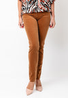 Robell Elena Cord Slim Leg Trousers, Tan