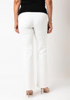 Robell Joella Gold Trim Straight Leg Trousers, White