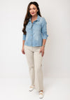 Robell Cotton Blend Button Up Jacket, Light Blue