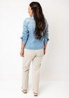 Robell Cotton Blend Button Up Jacket, Light Blue