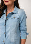 Robell Cotton Blend Button Up Jacket, Light Blue