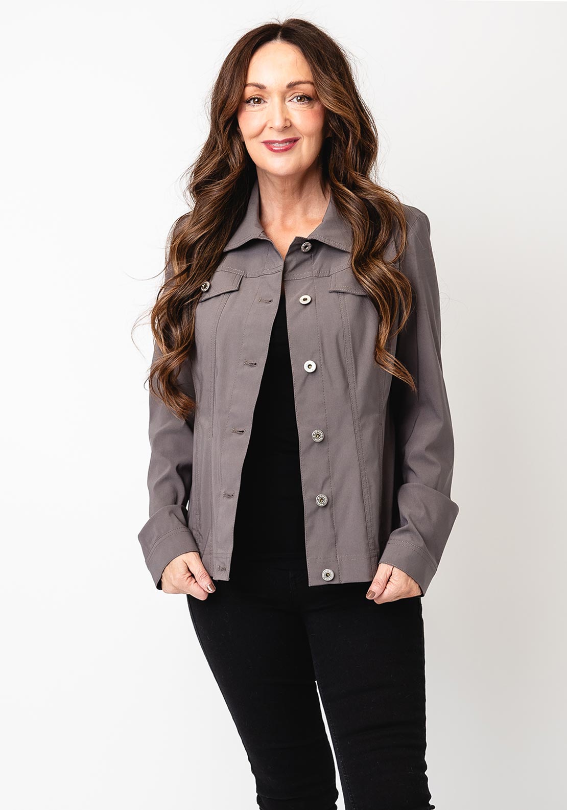 Robell Happy Denim Effect Jacket, Grey