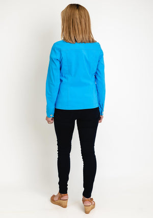 Robell Happy Denim Effect Jacket, Bright Blue