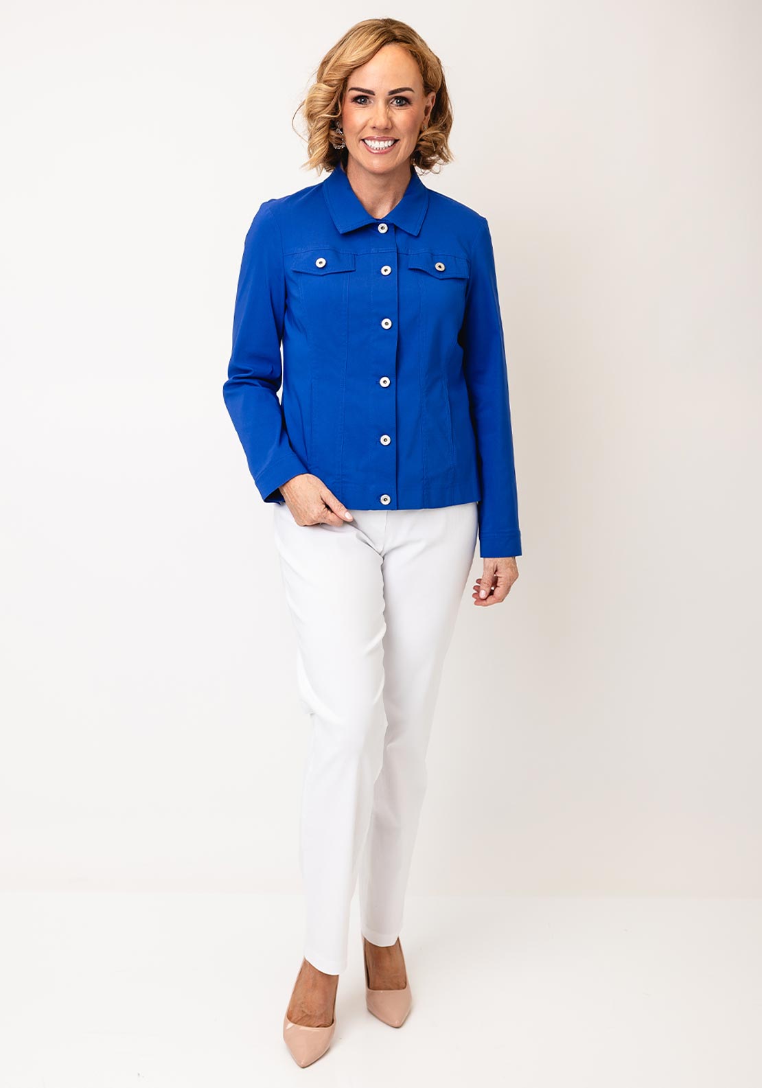 Robell Happy Denim Effect Jacket, Royal Blue