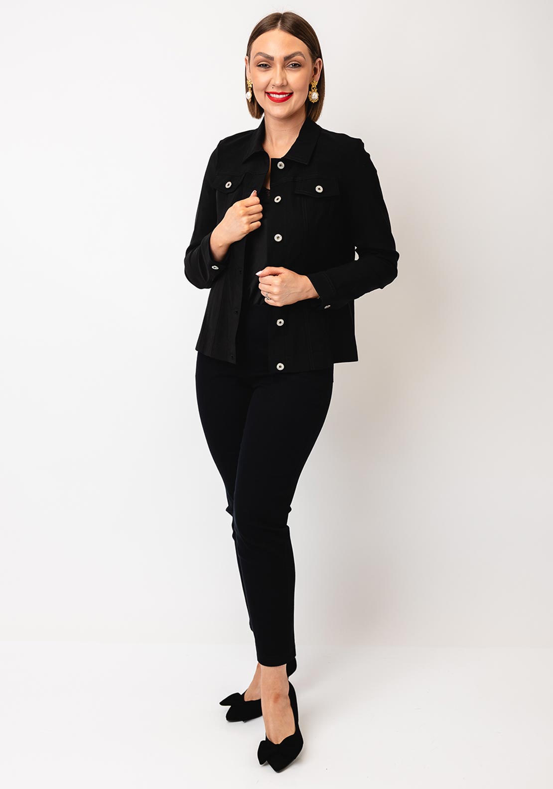 Robell Happy Denim Effect Jacket, Black