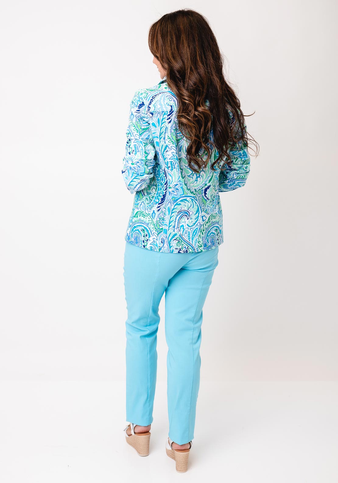 Robell Happy Paisley Denim Effect Jacket, Blue